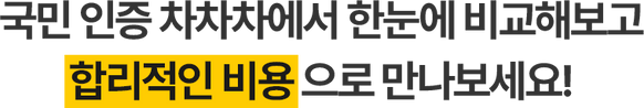 국민 인증 차차차에서 한눈에 비교